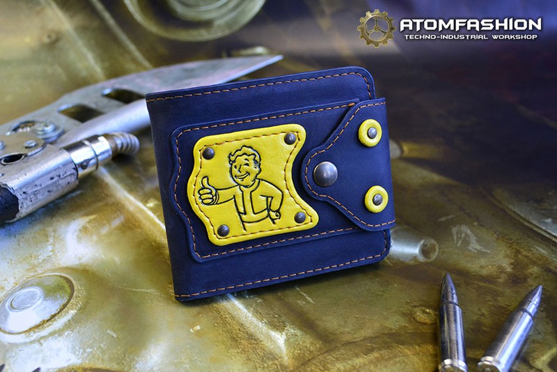 Кожаный кошелек ручной работы по мотивам Fallout.